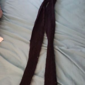 very long knit black scarf